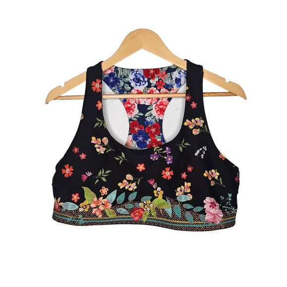 JOHNNY WAS Bee Active Reversible Sports Bra Womens 2X? Floral - Picture 4 of 8